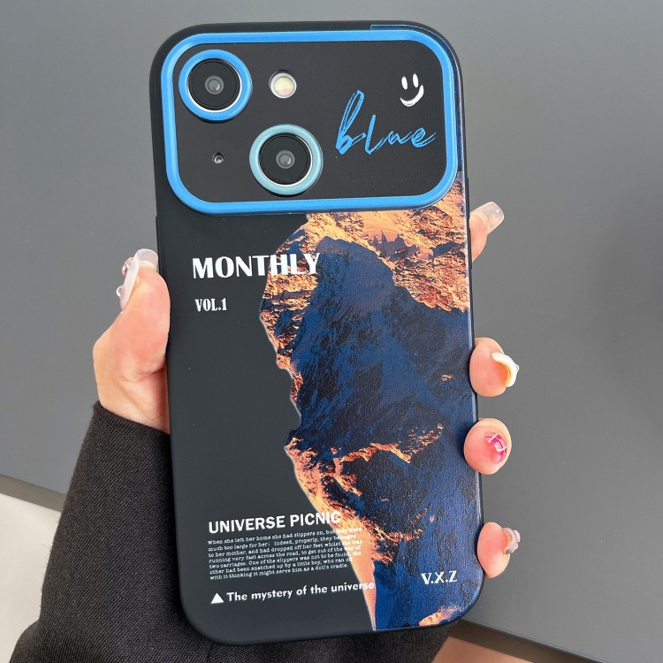 

For iPhone 14 Scenery Pattern Large Window TPU Phone Case(Snow Mountain Sunrise)