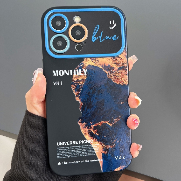 

For iPhone 14 Pro Max Scenery Pattern Large Window TPU Phone Case(Snow Mountain Sunrise)