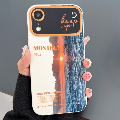 

For iPhone XR Scenery Pattern Large Window TPU Phone Case(White Sea Sunrise)