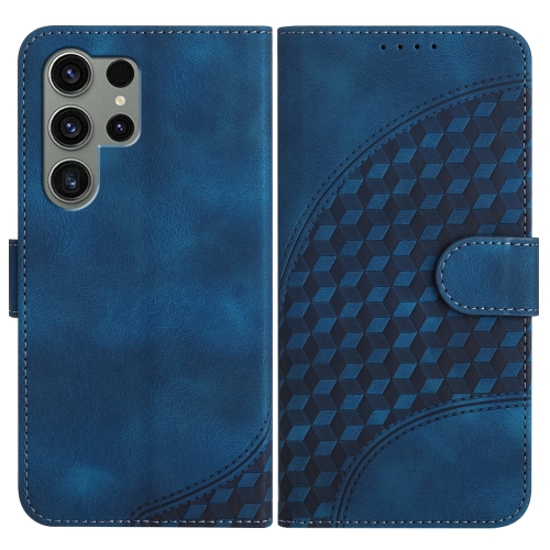 

For Samsung Galaxy S24 Ultra 5G YX0060 Elephant Head Embossed Phone Leather Case with Lanyard(Royal Blue)
