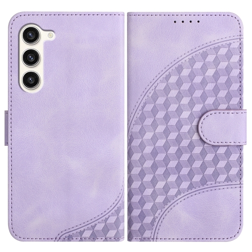 

For Samsung Galaxy S24+ 5G YX0060 Elephant Head Embossed Phone Leather Case with Lanyard(Light Purple)