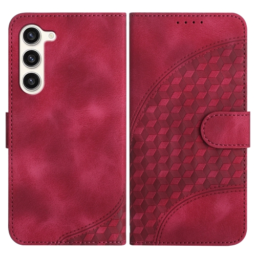

For Samsung Galaxy S24+ 5G YX0060 Elephant Head Embossed Phone Leather Case with Lanyard(Rose Red)