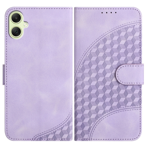 

For Samsung Galaxy A05 YX0060 Elephant Head Embossed Phone Leather Case with Lanyard(Light Purple)