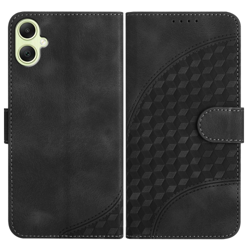 

For Samsung Galaxy A05 YX0060 Elephant Head Embossed Phone Leather Case with Lanyard(Black)