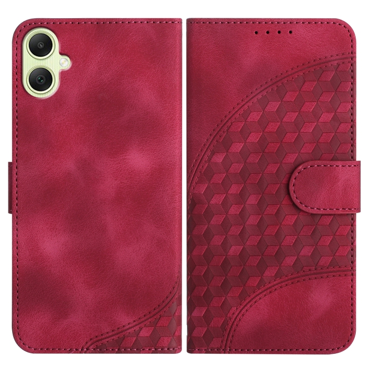 

For Samsung Galaxy A05 YX0060 Elephant Head Embossed Phone Leather Case with Lanyard(Rose Red)