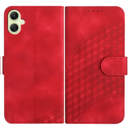 

For Samsung Galaxy A05 YX0060 Elephant Head Embossed Phone Leather Case with Lanyard(Red)