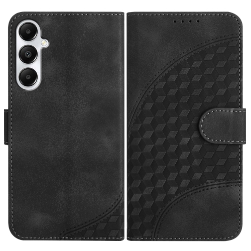 

For Samsung Galaxy A05s YX0060 Elephant Head Embossed Phone Leather Case with Lanyard(Black)