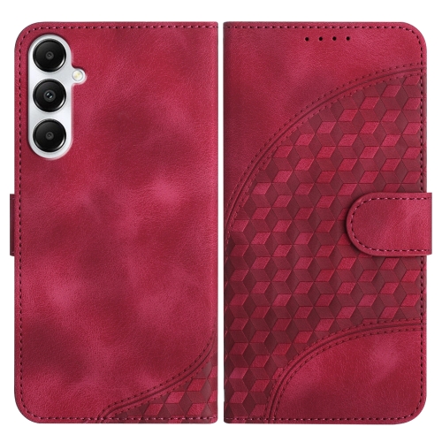 

For Samsung Galaxy A05s YX0060 Elephant Head Embossed Phone Leather Case with Lanyard(Rose Red)