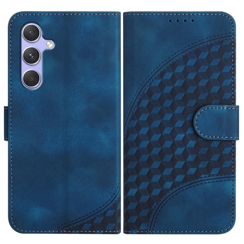 

For Samsung Galaxy A54 5G YX0060 Elephant Head Embossed Phone Leather Case with Lanyard(Royal Blue)