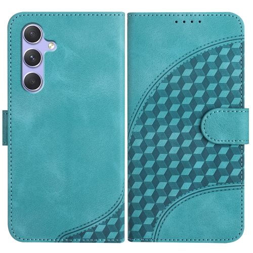 

For Samsung Galaxy A54 5G YX0060 Elephant Head Embossed Phone Leather Case with Lanyard(Light Blue)