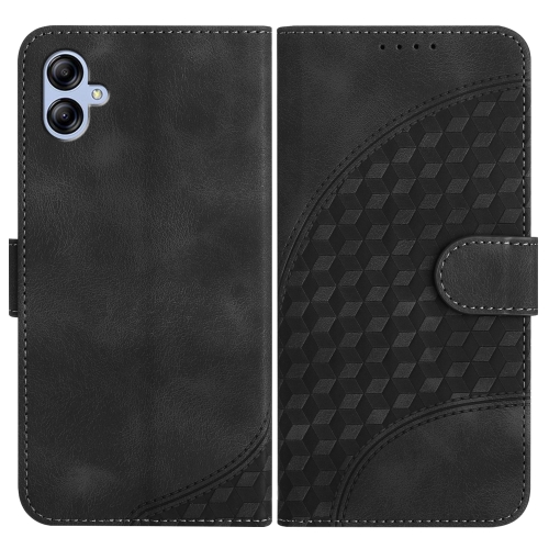 

For Samsung Galaxy A04e YX0060 Elephant Head Embossed Phone Leather Case with Lanyard(Black)