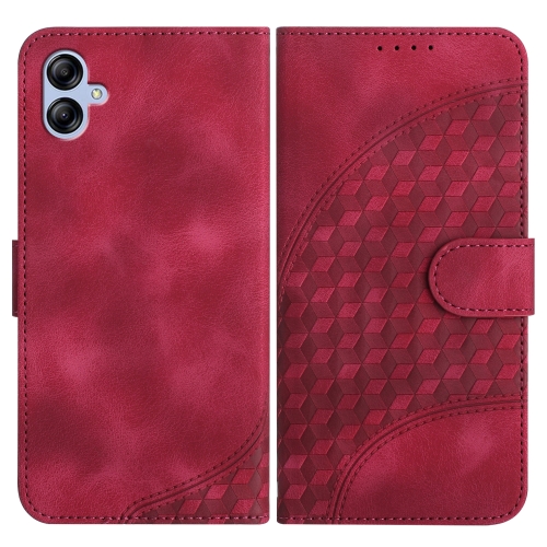 

For Samsung Galaxy A04e YX0060 Elephant Head Embossed Phone Leather Case with Lanyard(Rose Red)