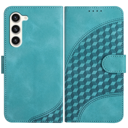 

For Samsung Galaxy S23 5G YX0060 Elephant Head Embossed Phone Leather Case with Lanyard(Light Blue)