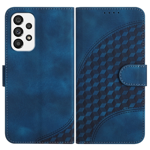 

For Samsung Galaxy A73 5G YX0060 Elephant Head Embossed Phone Leather Case with Lanyard(Royal Blue)