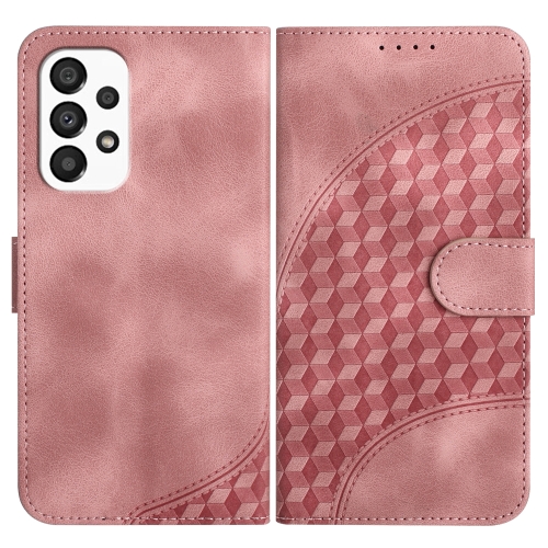 

For Samsung Galaxy A33 5G YX0060 Elephant Head Embossed Phone Leather Case with Lanyard(Pink)