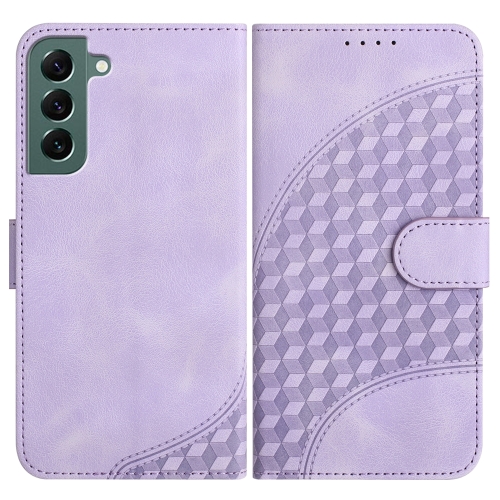 

For Samsung Galaxy S22+ 5G YX0060 Elephant Head Embossed Phone Leather Case with Lanyard(Light Purple)