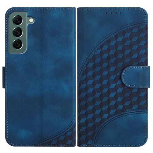 

For Samsung Galaxy S22+ 5G YX0060 Elephant Head Embossed Phone Leather Case with Lanyard(Royal Blue)