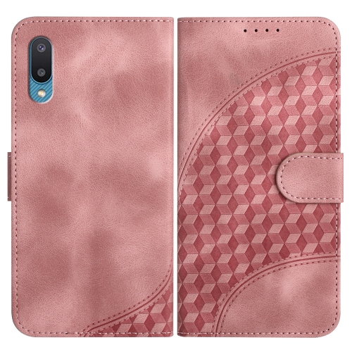 

For Samsung Galaxy A02 EU Version YX0060 Elephant Head Embossed Phone Leather Case with Lanyard(Pink)