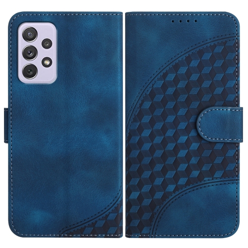 

For Samsung Galaxy A72 4G/5G YX0060 Elephant Head Embossed Phone Leather Case with Lanyard(Royal Blue)