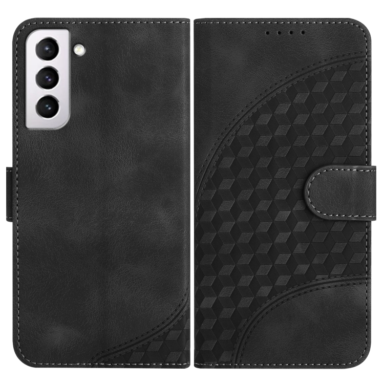 

For Samsung Galaxy S21+ 5G YX0060 Elephant Head Embossed Phone Leather Case with Lanyard(Black)