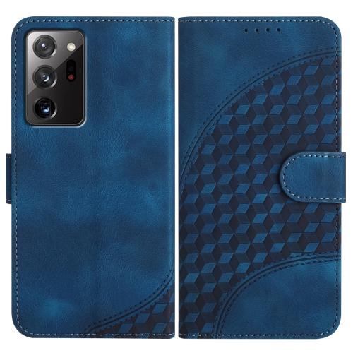 

For Samsung Galaxy Note20 Ultra YX0060 Elephant Head Embossed Phone Leather Case with Lanyard(Royal Blue)