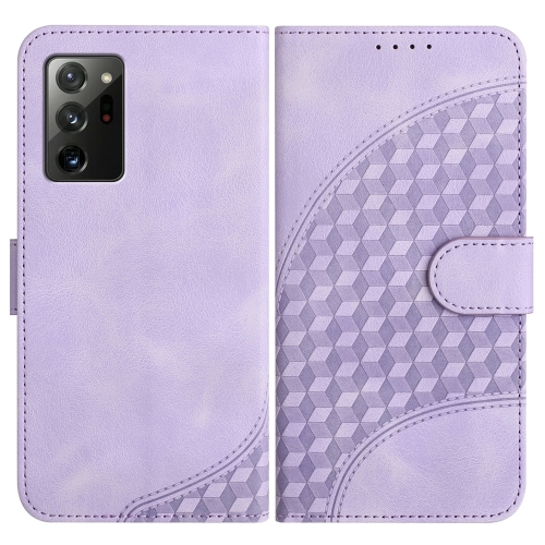 

For Samsung Galaxy Note20 YX0060 Elephant Head Embossed Phone Leather Case with Lanyard(Light Purple)