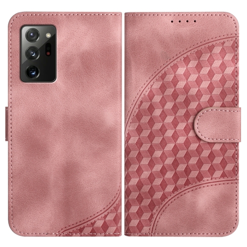 

For Samsung Galaxy Note20 YX0060 Elephant Head Embossed Phone Leather Case with Lanyard(Pink)