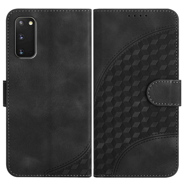 

For Samsung Galaxy S20 YX0060 Elephant Head Embossed Phone Leather Case with Lanyard(Black)