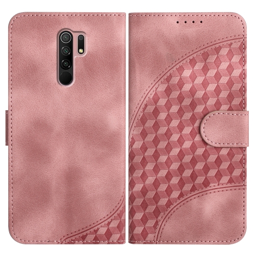 

For Xiaomi Redmi 9/9 Prime/Poco M2 YX0060 Elephant Head Embossed Phone Leather Case with Lanyard(Pink)