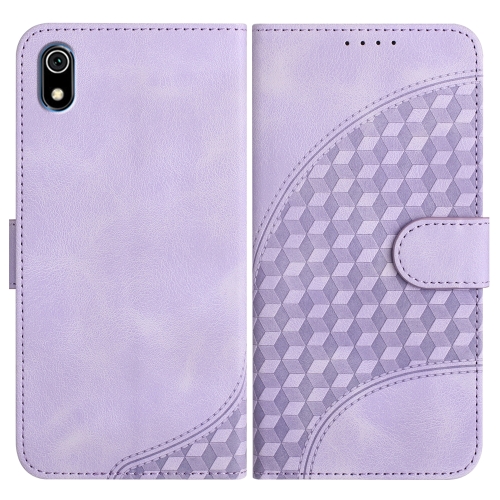 

For Xiaomi Redmi 7A YX0060 Elephant Head Embossed Phone Leather Case with Lanyard(Light Purple)