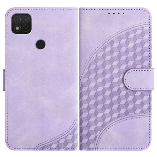 

For Xiaomi Redmi 9C/9C NFC/Poco C3 YX0060 Elephant Head Embossed Phone Leather Case with Lanyard(Light Purple)