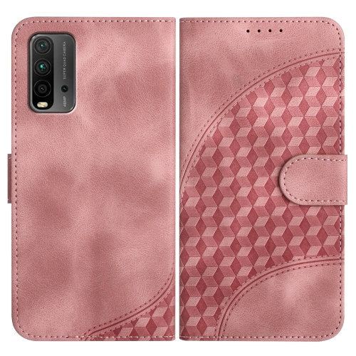 

For Xiaomi Redmi 9T/Poco M3 YX0060 Elephant Head Embossed Phone Leather Case with Lanyard(Pink)