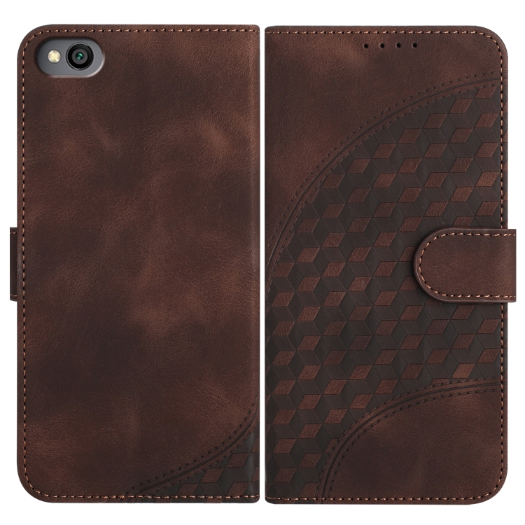 

For Xiaomi Redmi Go YX0060 Elephant Head Embossed Phone Leather Case with Lanyard(Coffee)