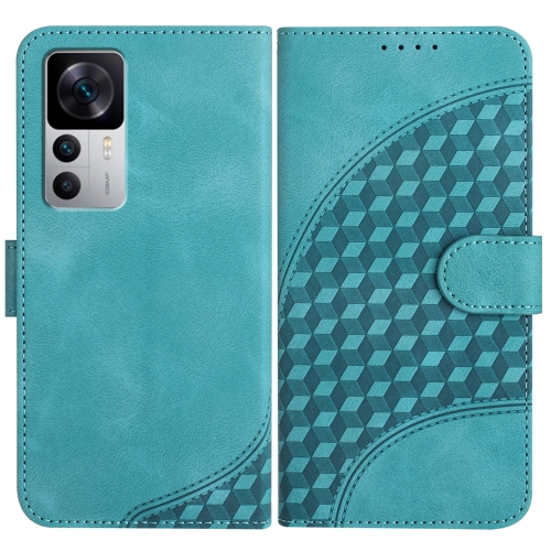 

For Xiaomi Redmi K50 Ultra/12T/12T Pro YX0060 Elephant Head Embossed Phone Leather Case with Lanyard(Light Blue)