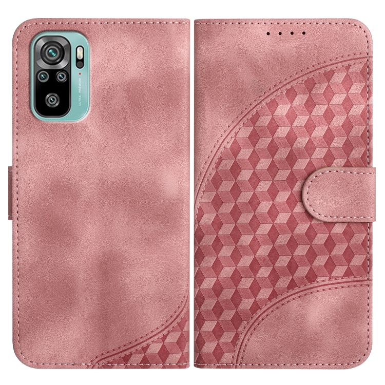 

For Xiaomi Redmi Note 10 4G Global/Note 10S Global YX0060 Elephant Head Embossed Phone Leather Case with Lanyard(Pink)