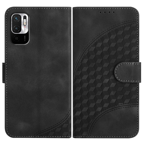 

For Xiaomi Redmi Note 10 5G/Poco M3 Pro 5G YX0060 Elephant Head Embossed Phone Leather Case with Lanyard(Black)