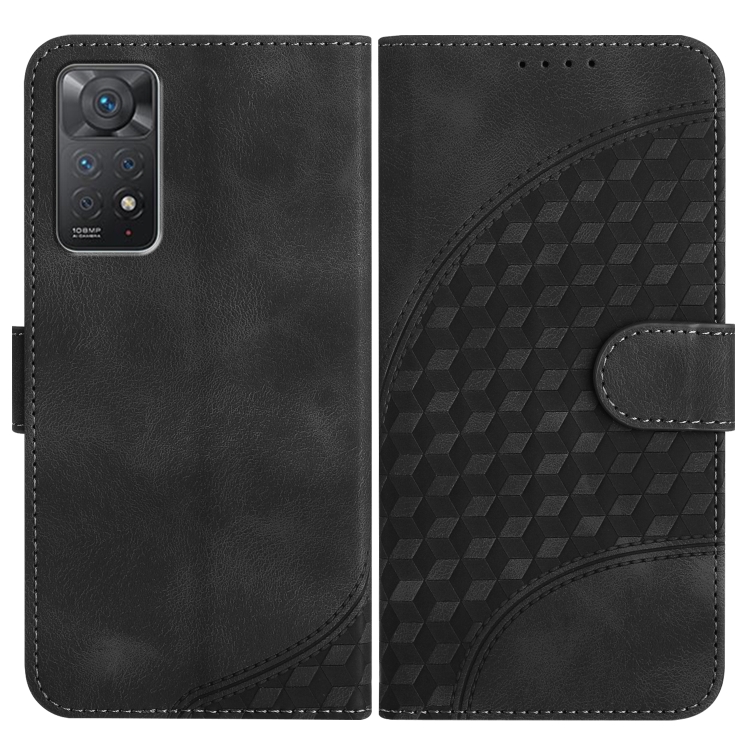

For Xiaomi Redmi Note 11 Pro 4G Global/5G Global YX0060 Elephant Head Embossed Phone Leather Case with Lanyard(Black)