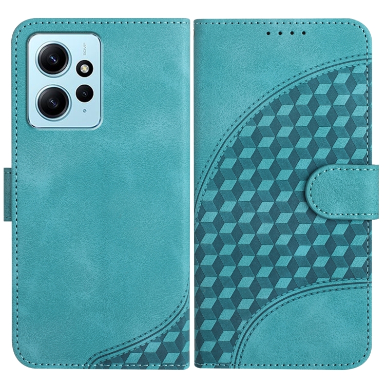 

For Xiaomi Redmi Note 12 4G Global YX0060 Elephant Head Embossed Phone Leather Case with Lanyard(Light Blue)