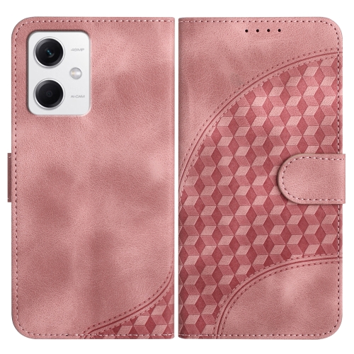 

For Xiaomi Redmi Note 12 5G Global/Poco X5 5G YX0060 Elephant Head Embossed Phone Leather Case with Lanyard(Pink)