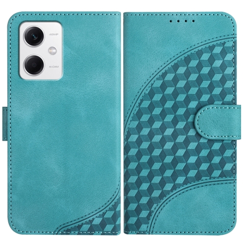 

For Xiaomi Redmi Note 12 5G Global/Poco X5 5G YX0060 Elephant Head Embossed Phone Leather Case with Lanyard(Light Blue)