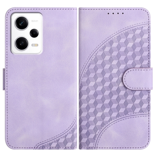

For Xiaomi Redmi Note 12 Pro 5G/Poco X5 Pro YX0060 Elephant Head Embossed Phone Leather Case with Lanyard(Light Purple)