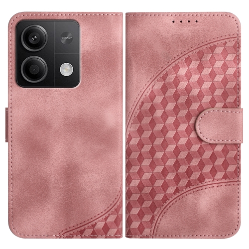 

For Xiaomi Redmi Note 13 5G YX0060 Elephant Head Embossed Phone Leather Case with Lanyard(Pink)