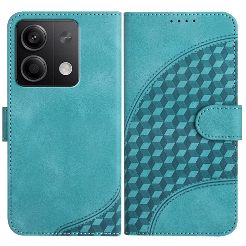 

For Xiaomi Redmi Note 13 5G YX0060 Elephant Head Embossed Phone Leather Case with Lanyard(Light Blue)