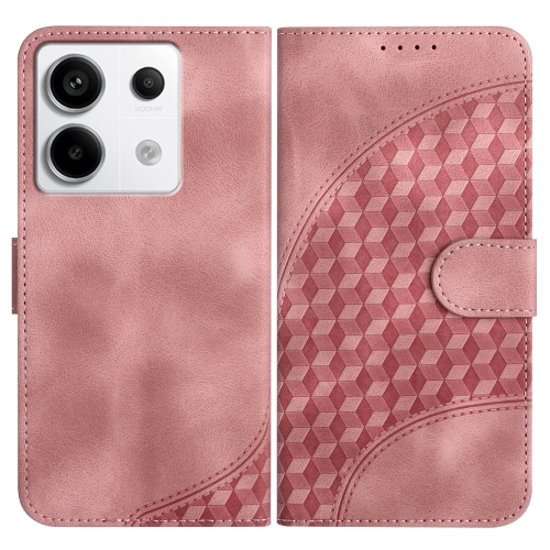 

For Xiaomi Redmi Note 13 Pro 5G YX0060 Elephant Head Embossed Phone Leather Case with Lanyard(Pink)