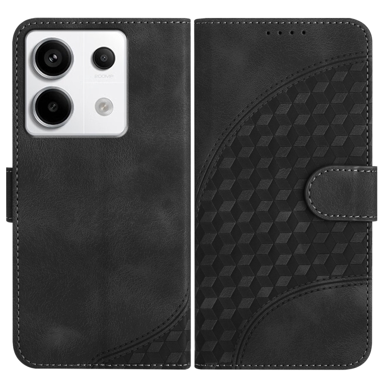 

For Xiaomi Redmi Note 13 Pro 5G YX0060 Elephant Head Embossed Phone Leather Case with Lanyard(Black)