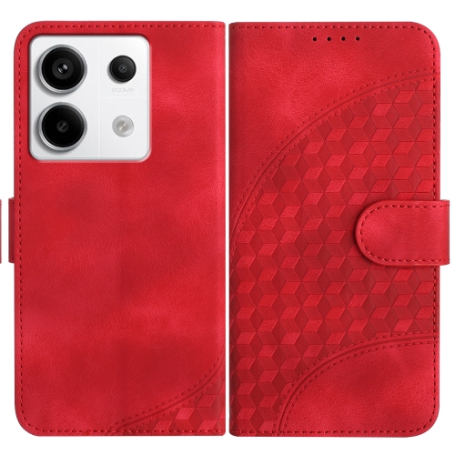 

For Xiaomi Redmi Note 13 Pro 5G YX0060 Elephant Head Embossed Phone Leather Case with Lanyard(Red)