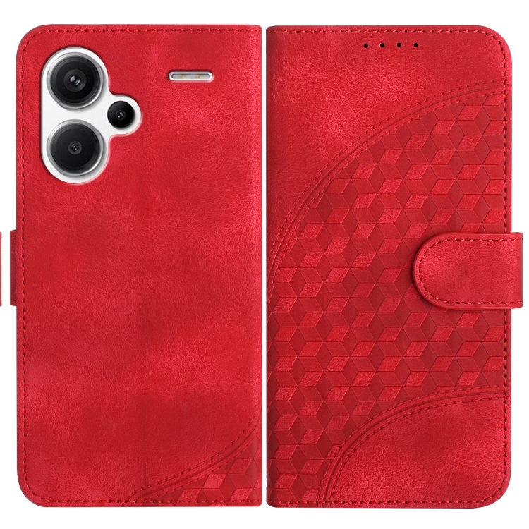 

For Xiaomi Redmi Note 13 Pro+ 5G YX0060 Elephant Head Embossed Phone Leather Case with Lanyard(Red)