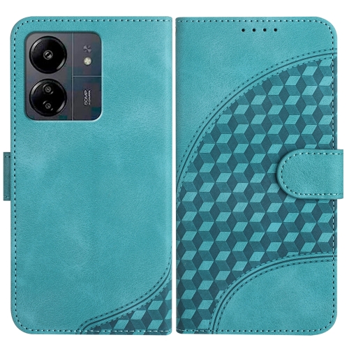 

For Xiaomi Redmi 13C YX0060 Elephant Head Embossed Phone Leather Case with Lanyard(Light Blue)