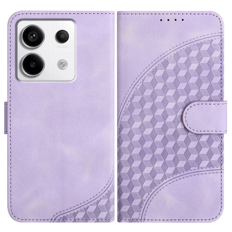 

For Xiaomi Redmi Note 13 Pro 4G YX0060 Elephant Head Embossed Phone Leather Case with Lanyard(Light Purple)
