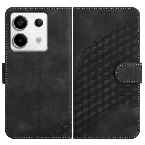 

For Xiaomi Redmi Note 13 Pro 4G YX0060 Elephant Head Embossed Phone Leather Case with Lanyard(Black)